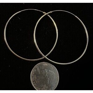 Round Tube Vermeil (gold - tone) Sterling Silver Hoops Earrings Puffy Hoop